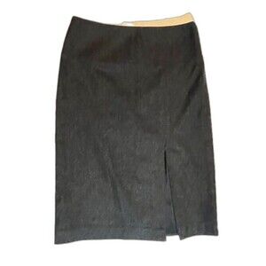 Banana Republic Wool Blend Skirt 0 Charcoal Stretch Corpcore Business Casual